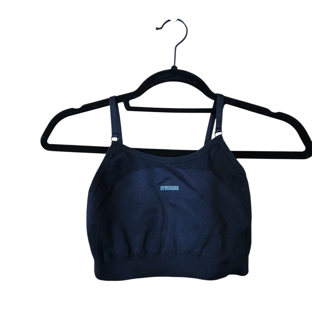 Gymshark Womens Black Seamless Strappy Flex  Sports Bra XS